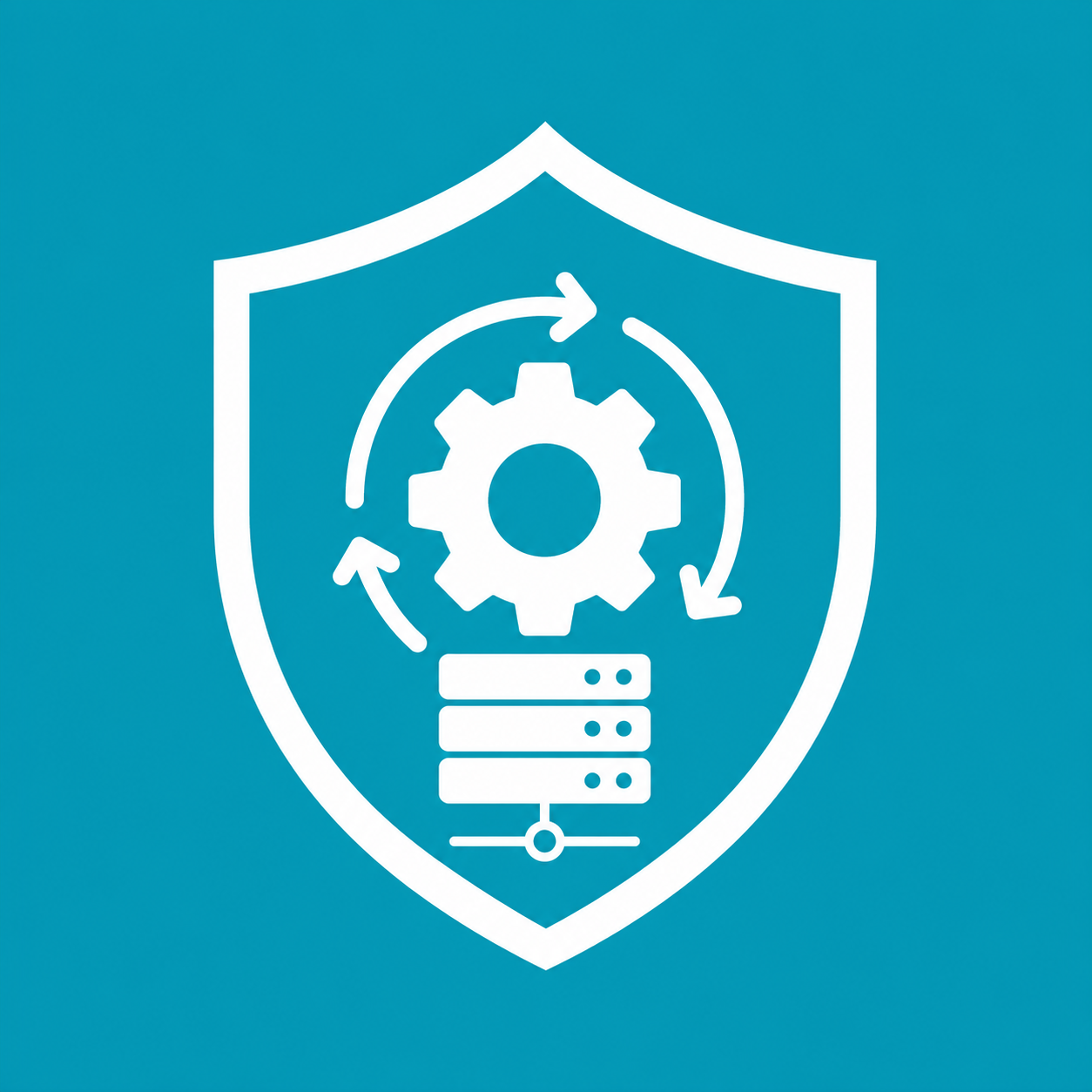 Protection Icon with Blue Background