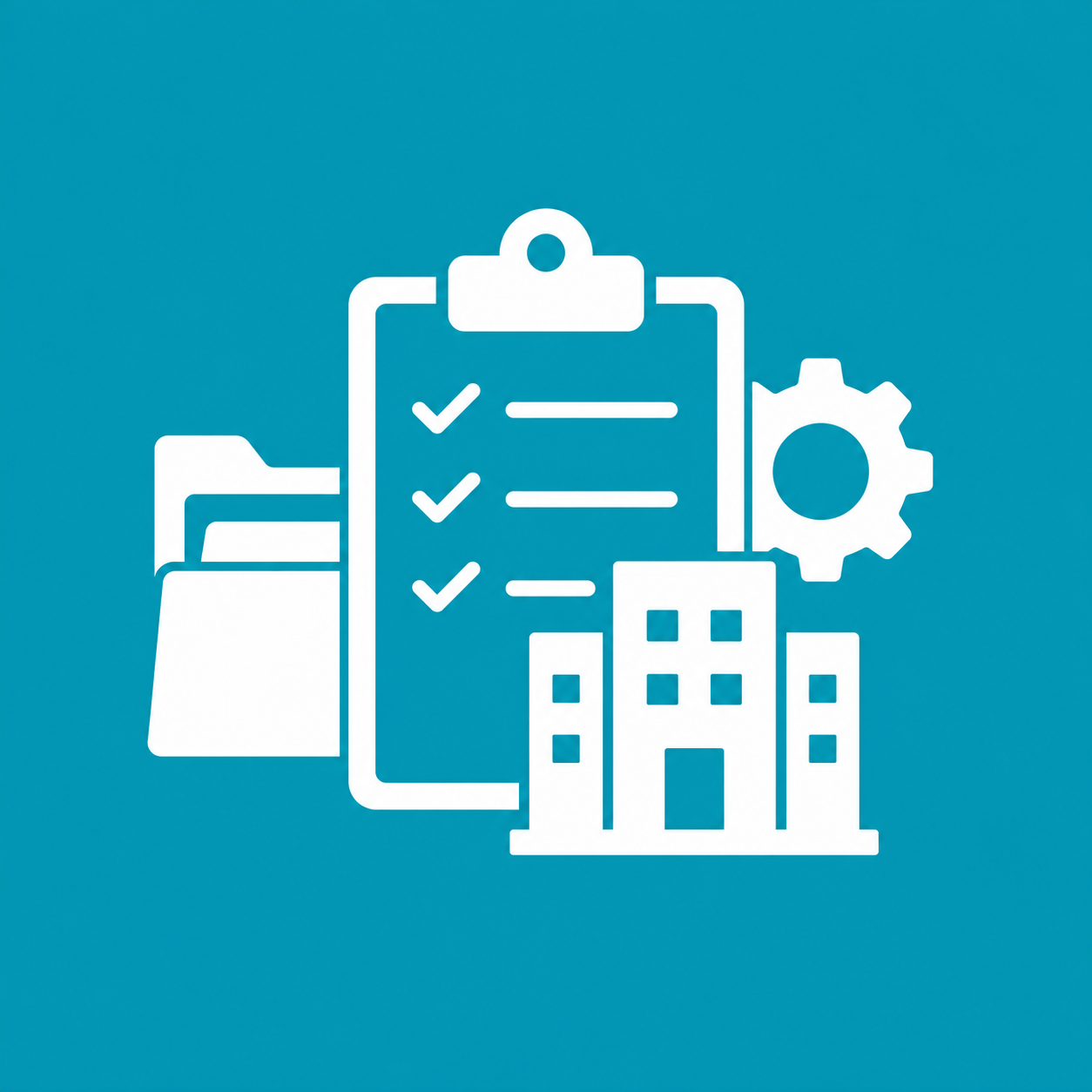 Administrative Department Icon on Blue Background
