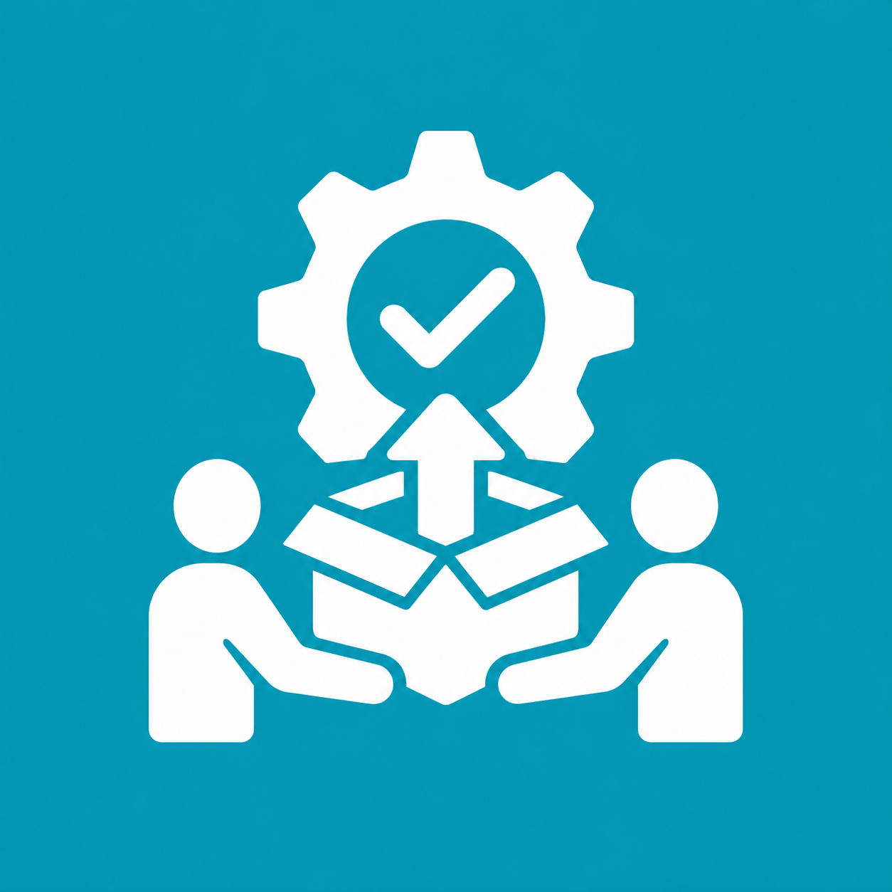 Implementation Icon with Blue Background