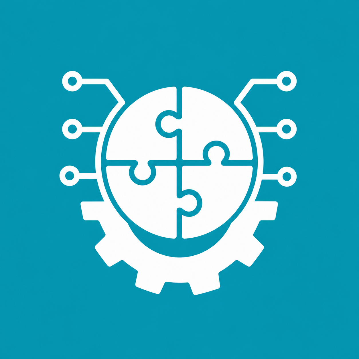 Integral Solutions Icon on Blue Background
