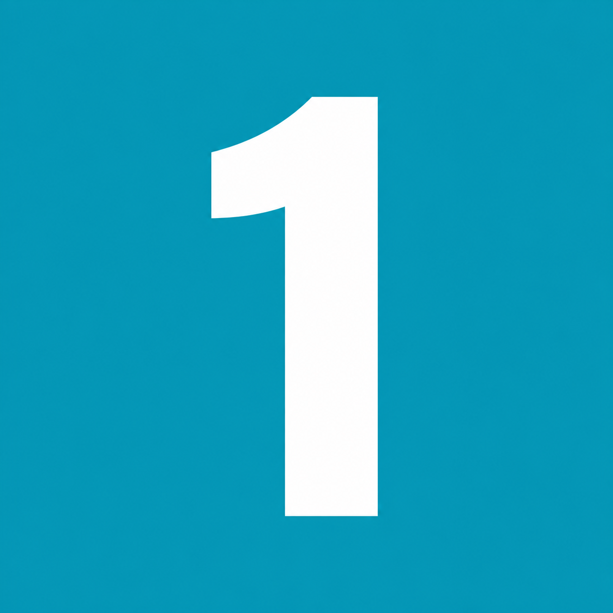 Number 1 Icon on Blue Background