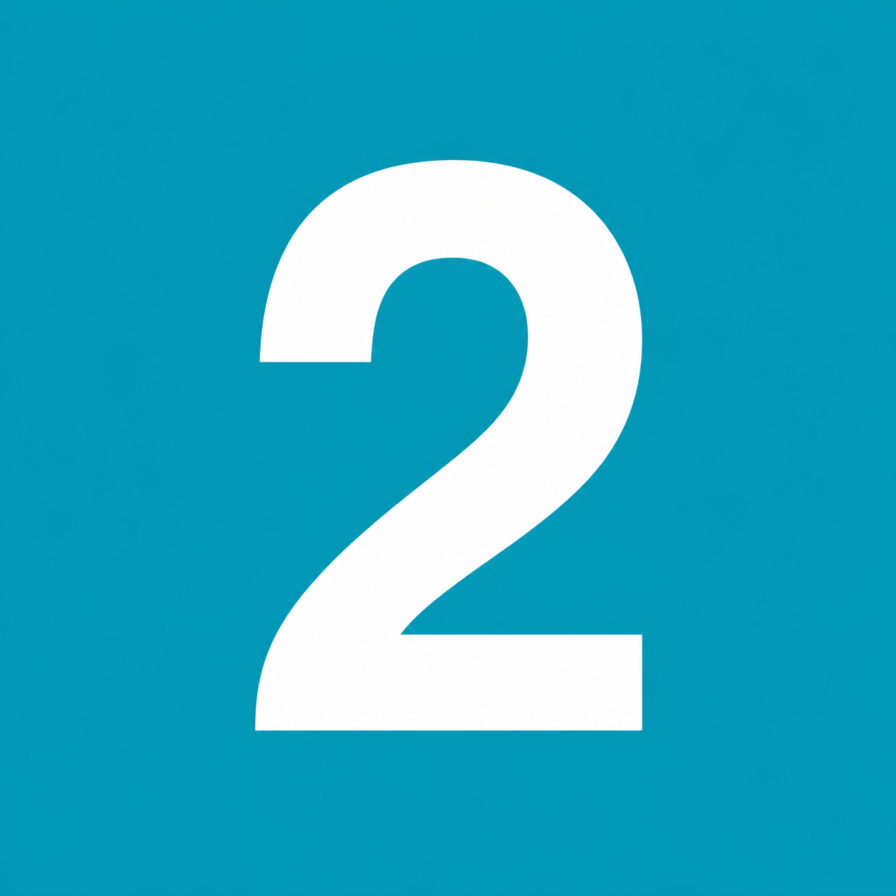 Number 2 on Blue Background