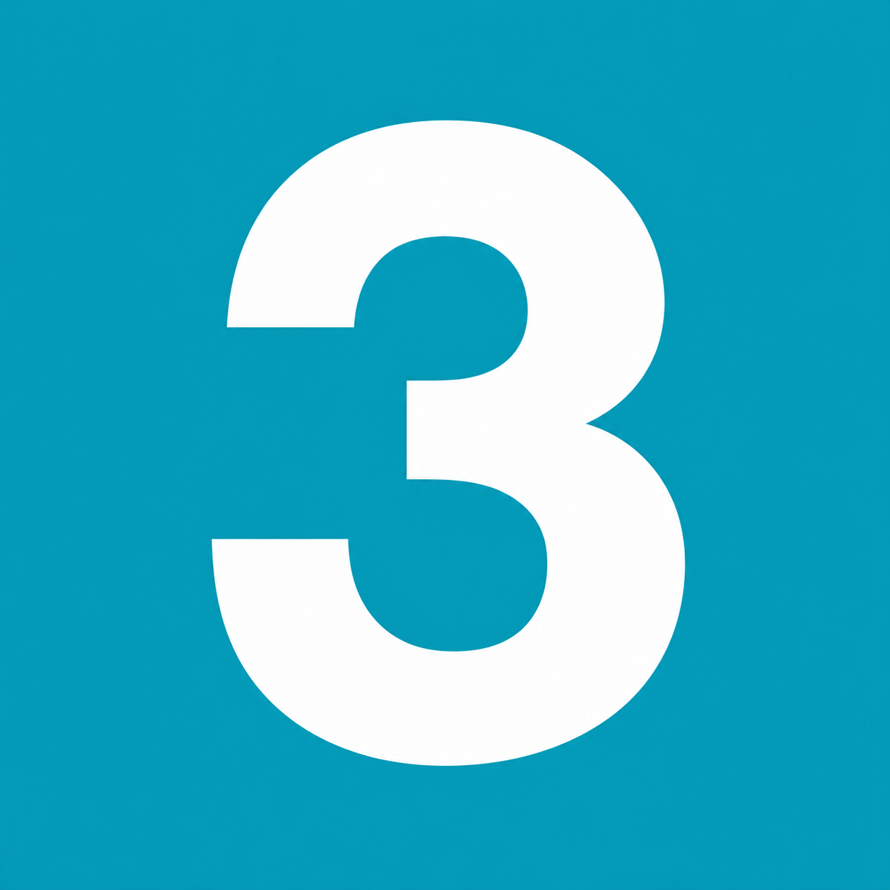 Number 3 on Blue Background
