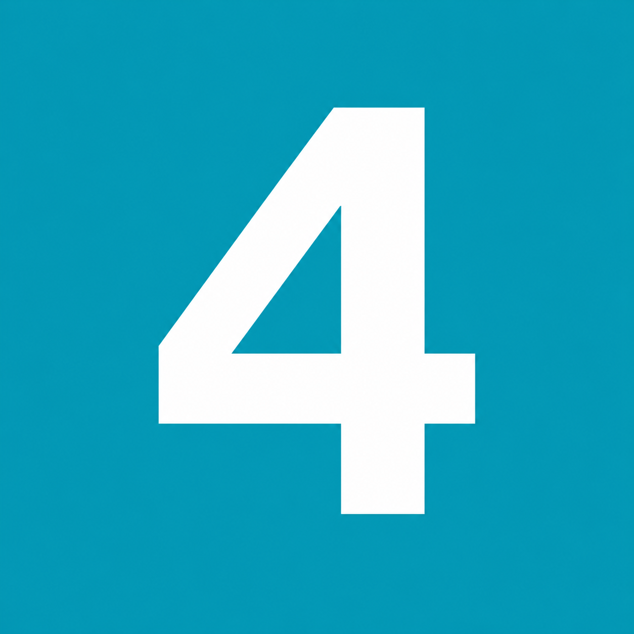Number 4 Icon on Blue Background