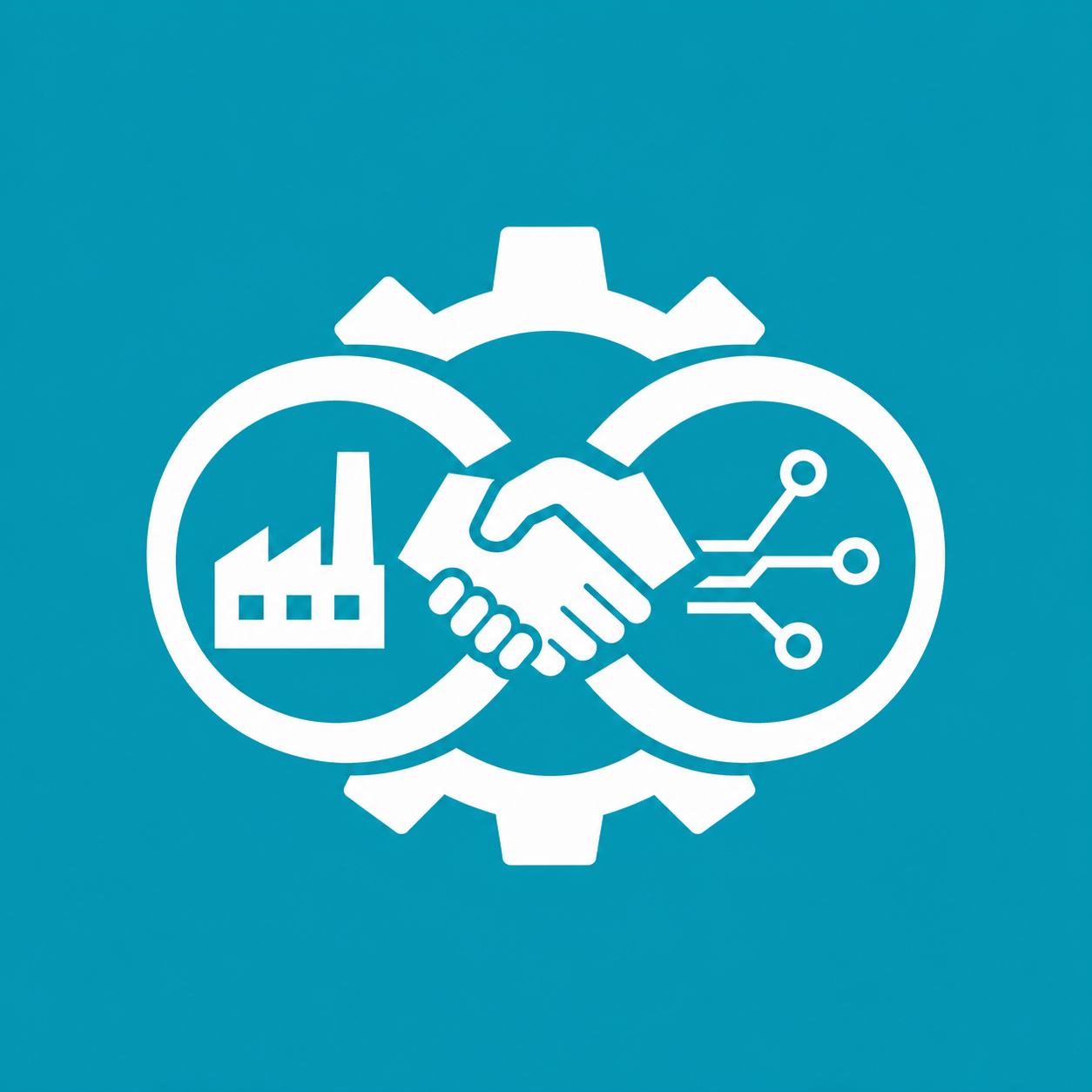 Strategic Alliances Icon on Blue Background