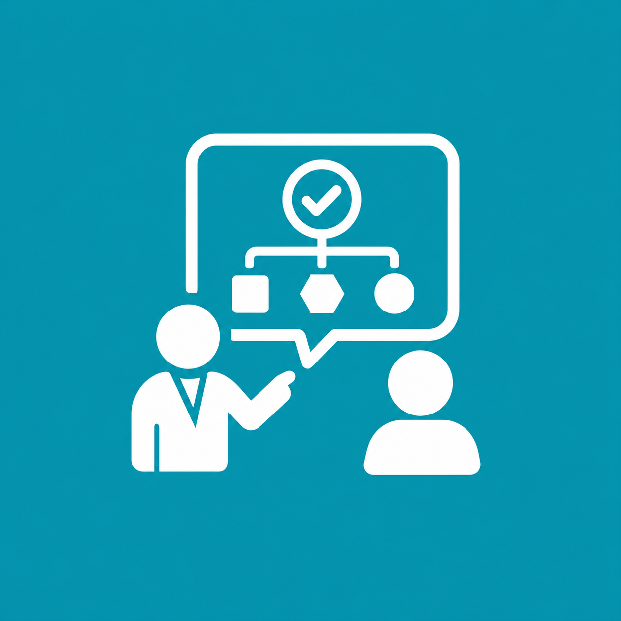 White Icon on 0097b2 Background for Specialized Advisory Services